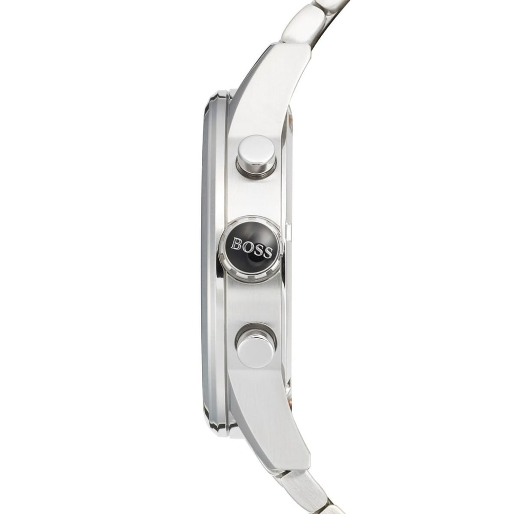 Hugo Boss Jet Black Dial Silver Steel Strap Watch for Men - 1513383 Buy Now By Hugo Boss