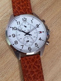 Tommy Hilfiger Dean Quartz Multifunction White Dial Brown Leather Strap Watch for Men - 1791274 Buy Now By Tommy Hilfiger