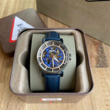 Fossil Boyfriend Skeleton Blue Dial Blue Leather Strap Watch for Women - ME3136 Buy Now By Fossil