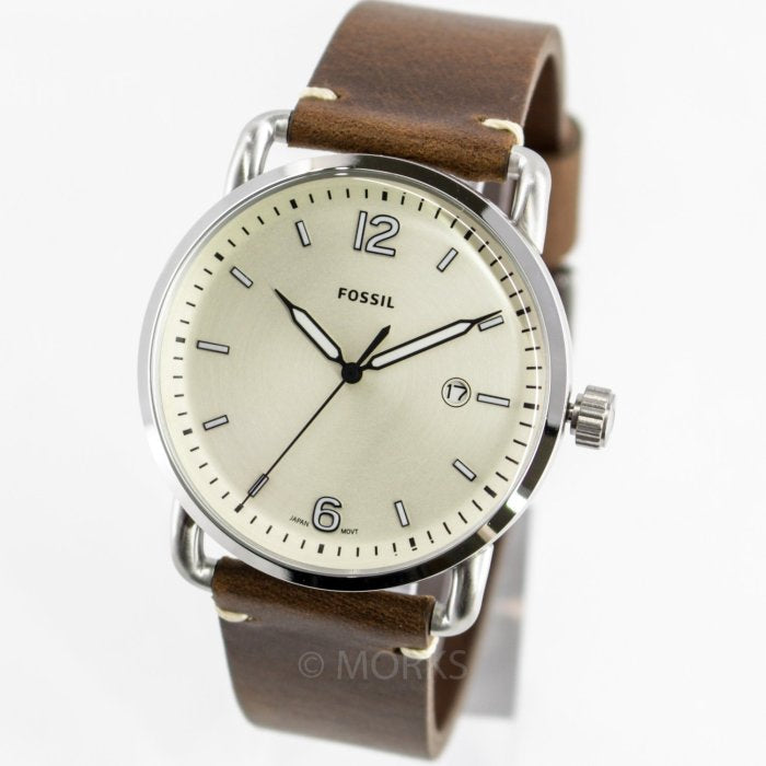 Fossil The Commuter White Dial Brown Leather Strap Watch for Men - FS5275 Buy Now By Fossil