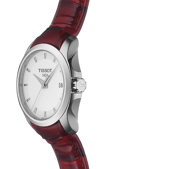 Tissot Couturier White Dial Red Leather Watch For Women - T035.210.16.011.01 Buy Now By Tissot