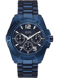 Guess Flagship Chronograph Blue Dial Blue Steel Strap Watch for Men - W0601G2 Buy Now By Guess