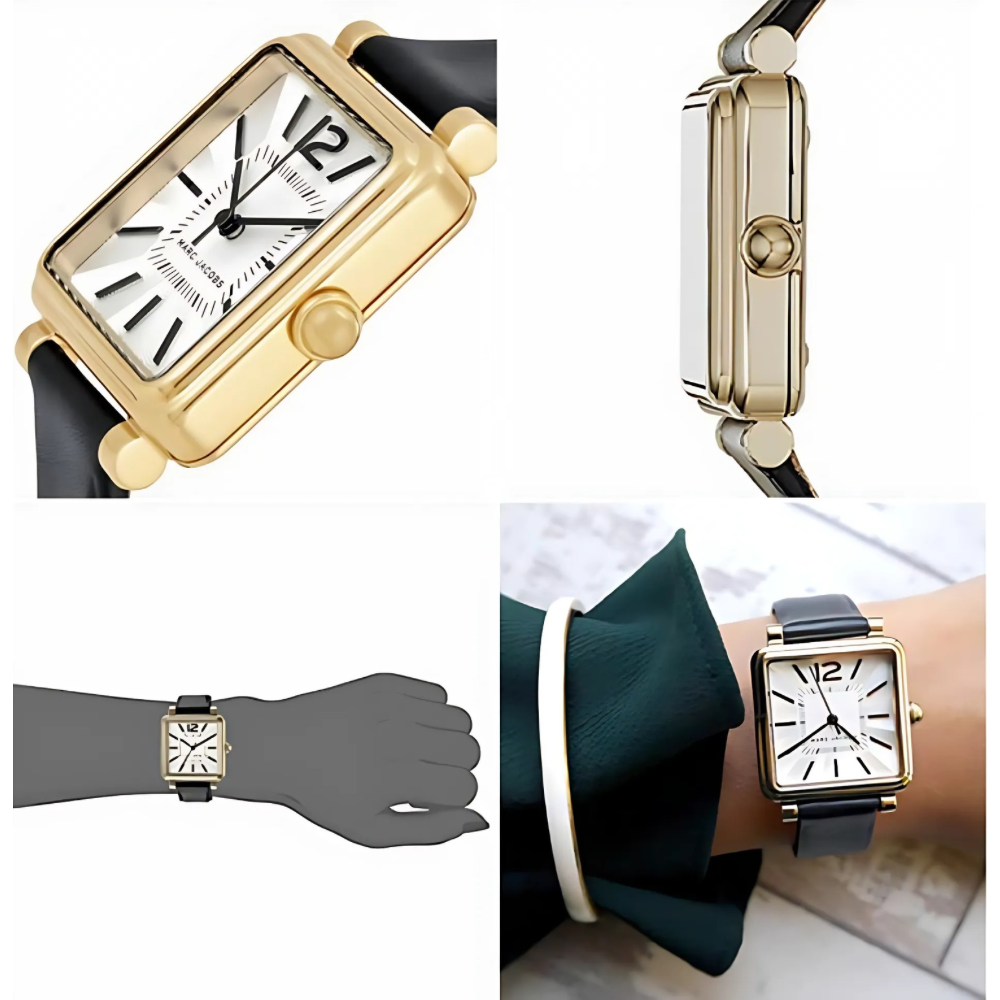 Marc Jacobs Vic Silver Dial Black Leather Strap Watch for Women - MJ1437 Buy Now By Marc Jacobs