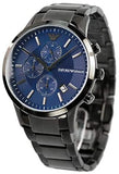 Emporio Armani Renato Chronograph Quartz Blue Dial Black Steel Strap Watch For Men - AR11215 Buy Now By Emporio Armani
