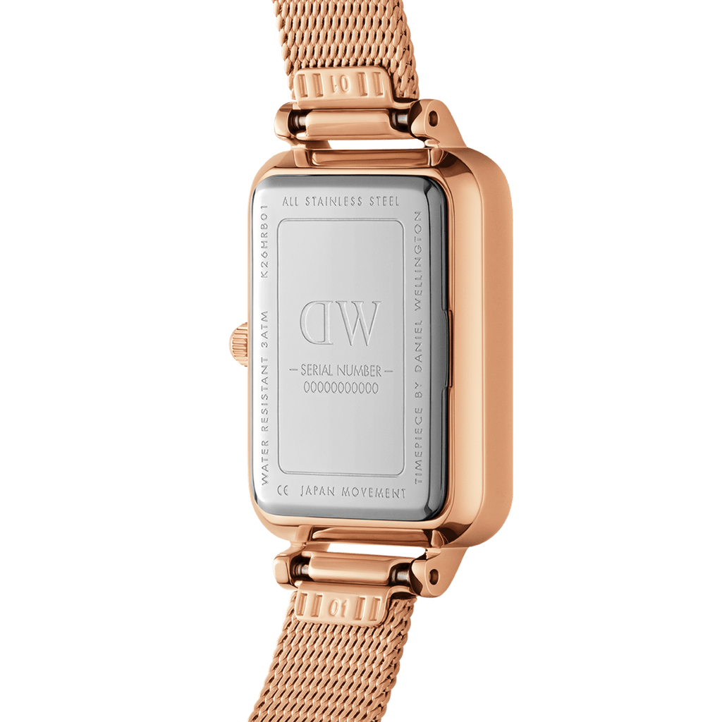 Daniel Wellington Quadro Unitone Rose Gold Dial Rose Gold Mesh Strap Watch For Women - DW00100484 Buy Now By Daniel Wellington