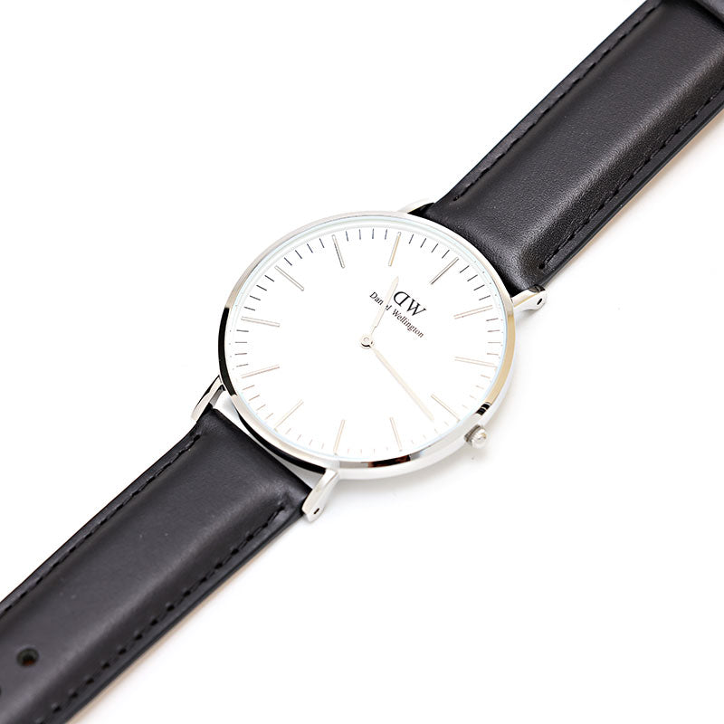 Daniel Wellington Classic Sheffield White Dial Black Leather Strap Watch For Men - DW00100020 Buy Now By Daniel Wellington