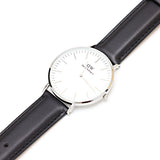 Daniel Wellington Classic Sheffield White Dial Black Leather Strap Watch For Men - DW00100020 Buy Now By Daniel Wellington