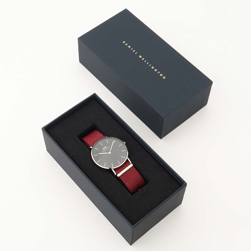 Daniel Wellington Classic Roselyn Black Dial Maroon Nylon Strap Watch For Women - DW00100274 Buy Now By Daniel Wellington