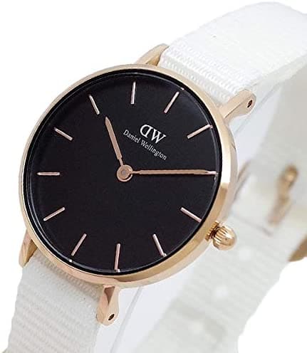 Daniel Wellington Classic Petite Dover Black Dial White NATO Strap Watch For Women - DW001000314 Buy Now By Daniel Wellington