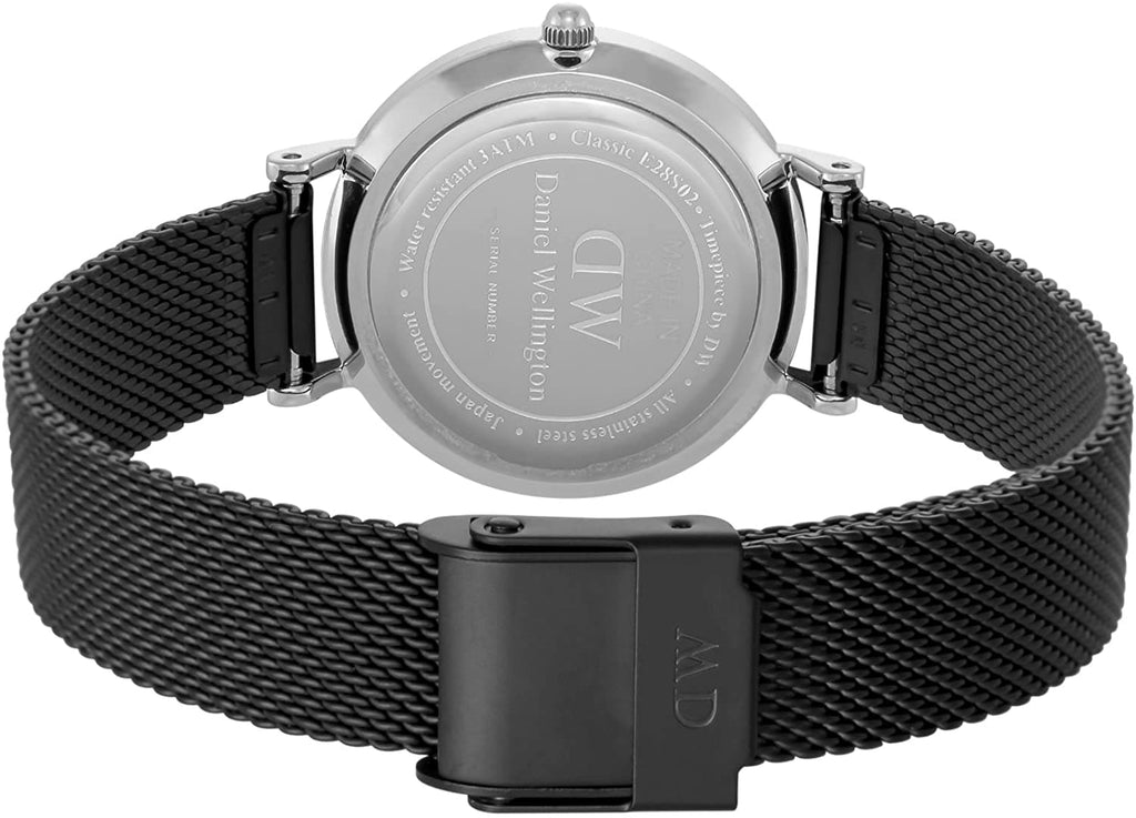 Daniel Wellington Petite Ashfield Black Dial Black Mesh Strap Watch For Women - DW00100246 Buy Now By Daniel Wellington