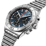 Breitling Chronomat B01 42mm Blue Dial Silver Steel Strap Watch for Men - AB0134101C1A1 Buy Now By Breitling
