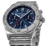 Breitling Chronomat B01 42mm Blue Dial Silver Steel Strap Watch for Men - AB0134101C1A1 Buy Now By Breitling