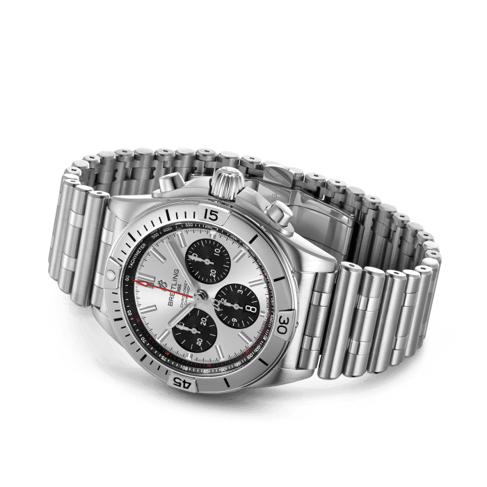 Breitling Chronomat B01 42mm Silver Dial Silver Steel Strap Watch for Men - AB0134101G1A1 Buy Now By Breitling