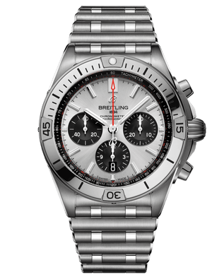 Breitling Chronomat B01 42mm Silver Dial Silver Steel Strap Watch for Men - AB0134101G1A1 Buy Now By Breitling