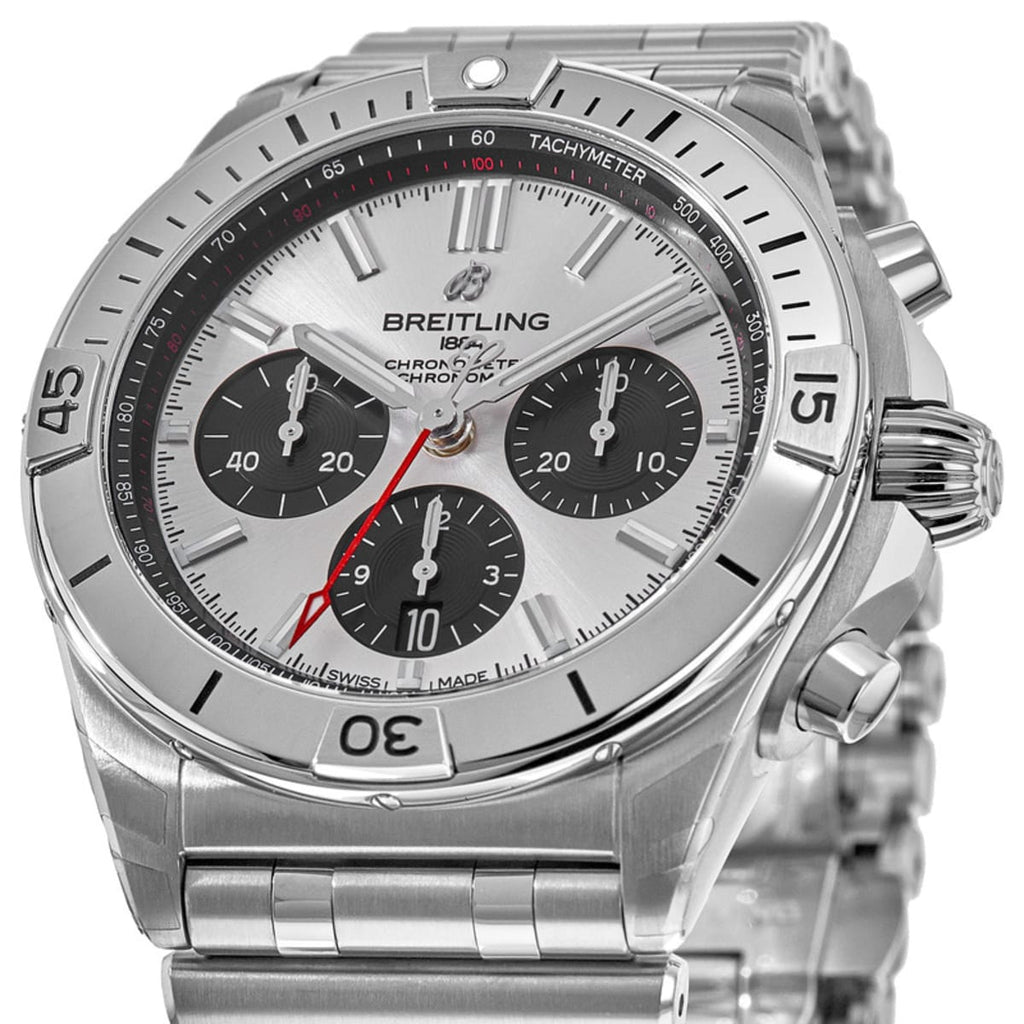 Breitling Chronomat B01 42mm Silver Dial Silver Steel Strap Watch for Men - AB0134101G1A1 Buy Now By Breitling
