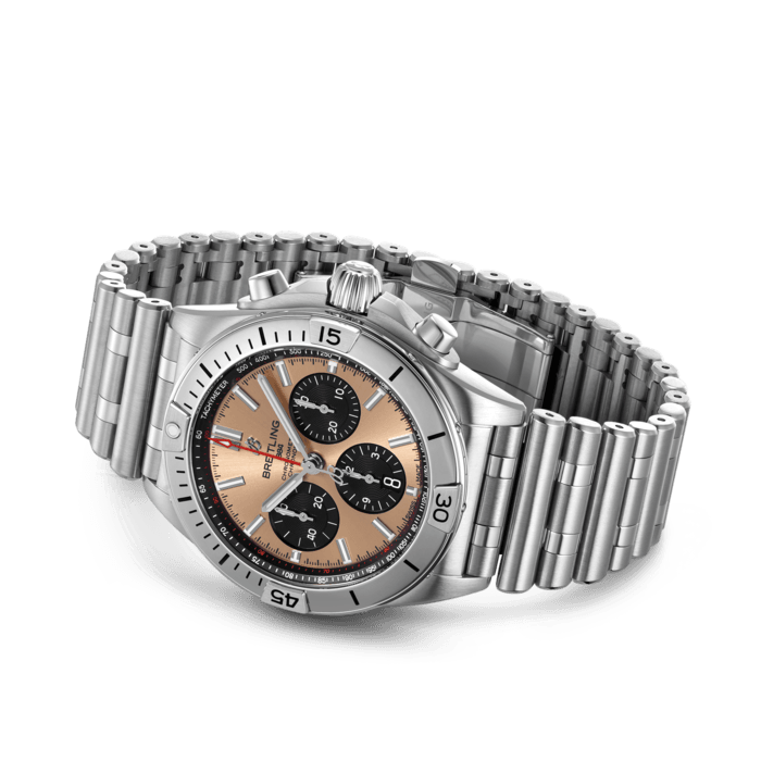 Breitling Chronomat B01 42 Brown Dial Silver Steel Strap Watch for Men - AB0134101K1A1 Buy Now By Breitling