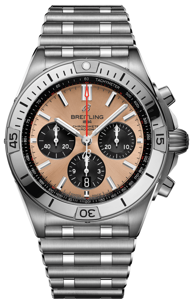 Breitling Chronomat B01 42 Brown Dial Silver Steel Strap Watch for Men - AB0134101K1A1 Buy Now By Breitling