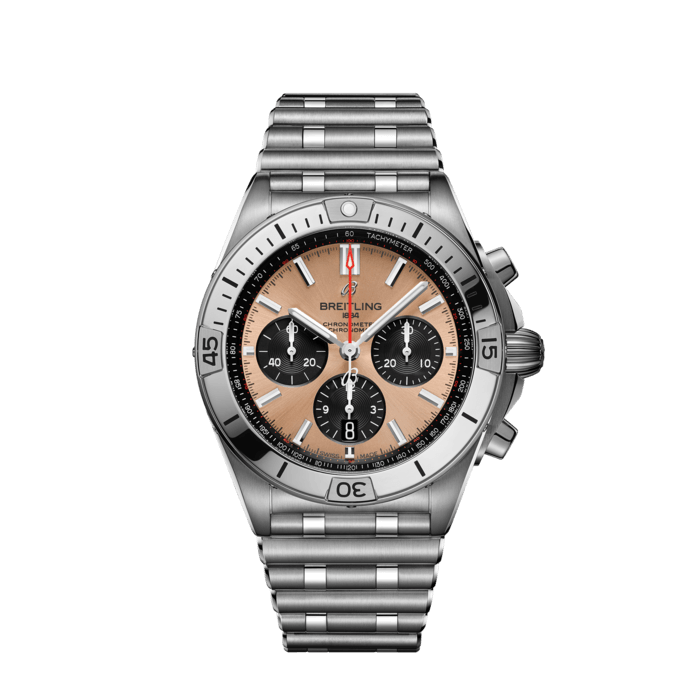 Breitling Chronomat B01 42 Brown Dial Silver Steel Strap Watch for Men - AB0134101K1A1 Buy Now By Breitling