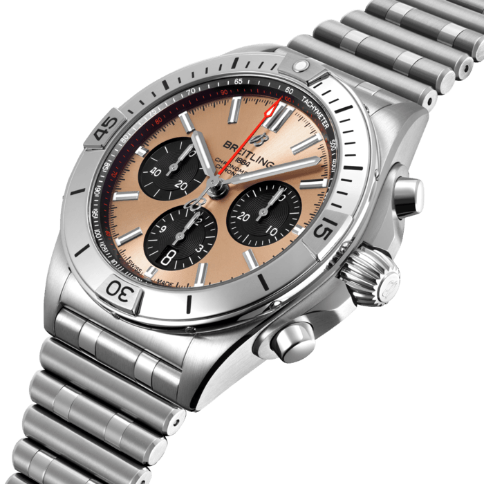 Breitling Chronomat B01 42 Brown Dial Silver Steel Strap Watch for Men - AB0134101K1A1 Buy Now By Breitling