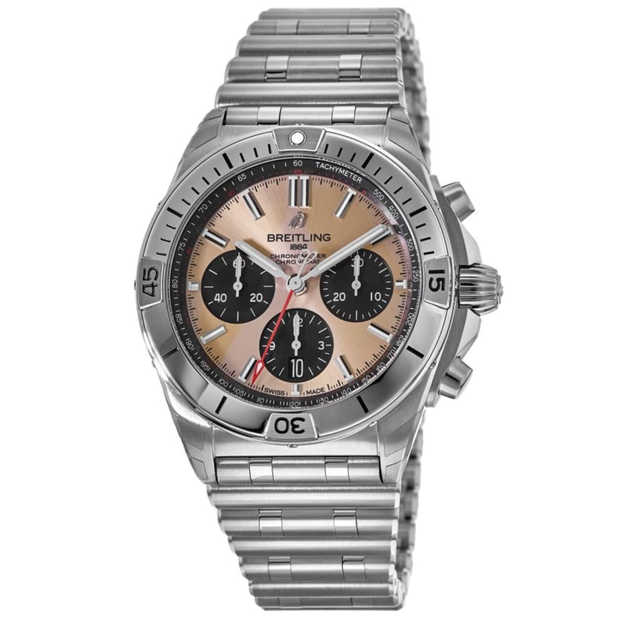 Breitling Chronomat B01 42 Brown Dial Silver Steel Strap Watch for Men - AB0134101K1A1 Buy Now By Breitling