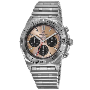 Breitling Chronomat B01 42 Brown Dial Silver Steel Strap Watch for Men - AB0134101K1A1 Buy Now By Breitling