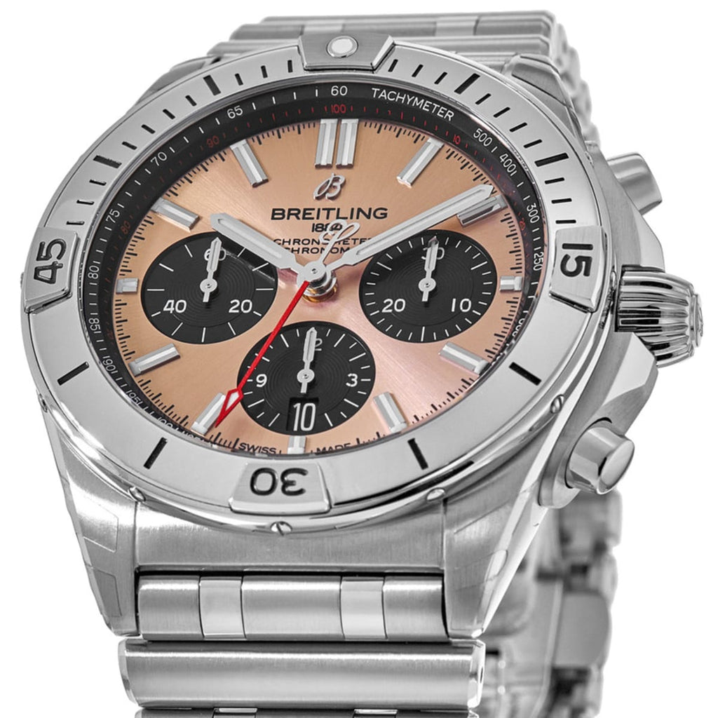 Breitling Chronomat B01 42 Brown Dial Silver Steel Strap Watch for Men - AB0134101K1A1 Buy Now By Breitling