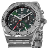 Breitling Chronomat B01 42mm Green Dial Silver Steel Strap Watch for Men - AB01343A1L1A1 Buy Now By Breitling