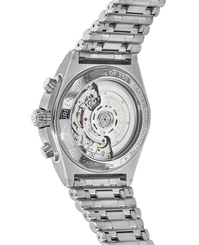 Breitling Chronomat B01 42 Frecce Tricolori Blue Dial Silver Steel Strap Watch for Men - AB01344A1C1A1 Buy Now By Breitling