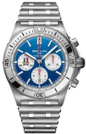 Breitling Chronomat B01 42 Six Nations Italy Blue Dial Silver Steel Strap Watch for Men - AB0134A41C1A1 Buy Now By Breitling