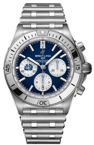 Breitling Chronomat B01 42 Six Nations Scotland Blue Dial Silver Steel Strap Watch for Men - AB0134A51C1A1 Buy Now By Breitling