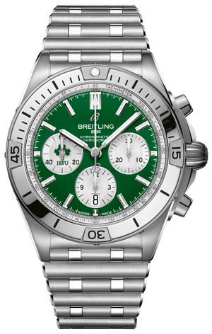 Breitling Chronomat B01 42 Six Nations Ireland Green Dial Silver Steel Strap Watch for Men - AB0134A91L1A1 Buy Now By Breitling