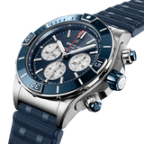 Breitling Super Chronomat B01 44 Blue Dial Blue Rubber Strap Watch for Men - AB0136161C1S1 Buy Now By Breitling
