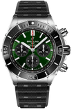 Breitling Super Chronomat B01 44 Green Dial Black Rubber Strap Watch for Men - AB0136251L1S1 Buy Now By Breitling