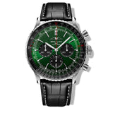Breitling Navitimer B01 Chronograph 46 Green Dial Black Leather Strap Watch for Men - AB0137241L1P1 Buy Now By Breitling