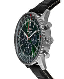 Breitling Navitimer B01 Chronograph 46 Green Dial Black Leather Strap Watch for Men - AB0137241L1P1 Buy Now By Breitling