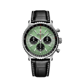 Breitling Navitimer B01 Chronograph 43 Green Dial Black Leather Strap Watch for Men - AB0138241L1P1 Buy Now By Breitling