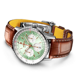 Breitling Navitimer B01 Chronograph 41 Green Dial Brown Leather Strap Watch for Men - AB0139211L1P1 Buy Now By Breitling