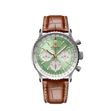 Breitling Navitimer B01 Chronograph 41 Green Dial Brown Leather Strap Watch for Men - AB0139211L1P1 Buy Now By Breitling