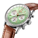 Breitling Navitimer B01 Chronograph 41 Green Dial Brown Leather Strap Watch for Men - AB0139211L1P1 Buy Now By Breitling