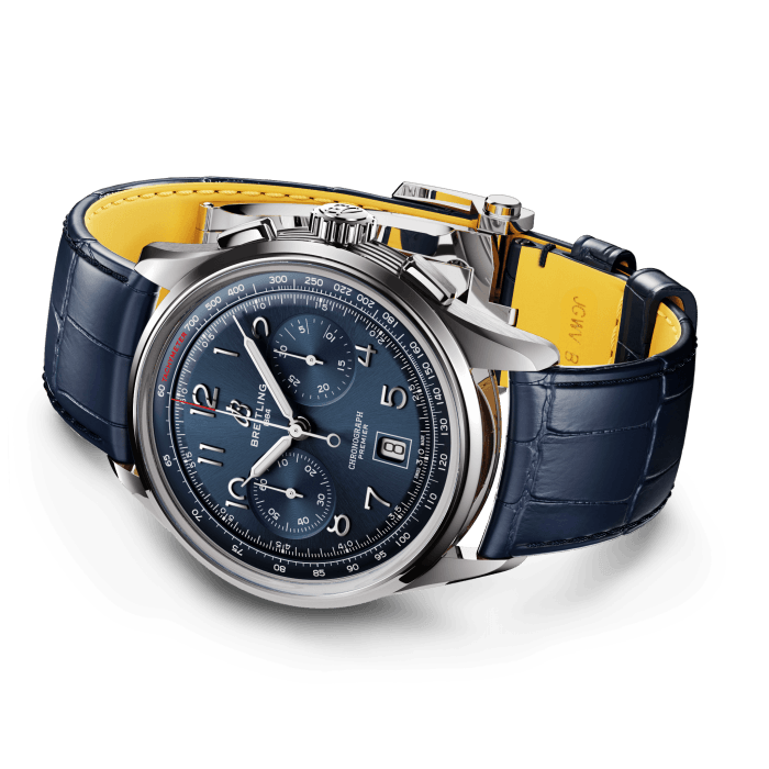 Breitling Premier B01 Chronograph 42 Blue Dial Blue Leather Strap Watch for Men - AB0145171C1P2 Buy Now By Breitling
