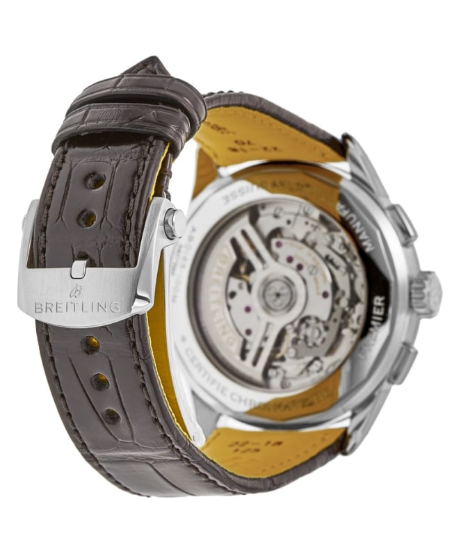 Breitling Premier B01 Chronograph 42 White Dial Brown Leather Strap Watch for Men - AB0145211G1P1 Buy Now By Breitling