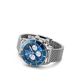 Breitling Superocean Heritage B01 Chronograph 44 Blue Dial Silver Mesh Bracelet Watch for Men - AB0162161C1A1 Buy Now By Breitling