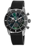 Breitling Superocean Heritage B01 Chronograph 44 Limited Edition Green Dial Black Mesh Bracelet Watch for Men - AB01621A1L1S1 Buy Now By Breitling