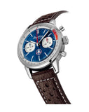 Breitling Top Time B01 Shelby Cobra Blue Dial Brown Leather Strap Watch for Men - AB01763A1C1X1 Buy Now By Breitling