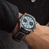 Breitling Top Time B01 Triumph Blue Dial Black Leather Strap Watch for Men - AB01764A1C1X1 Buy Now By Breitling