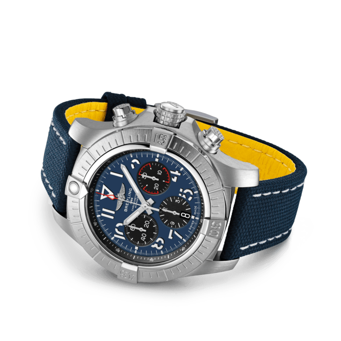 Breitling Avenger B01 Chronograph 45 Blue Dial Blue Nylon Strap Watch for Men - AB01821A1C1X1 Buy Now By Breitling