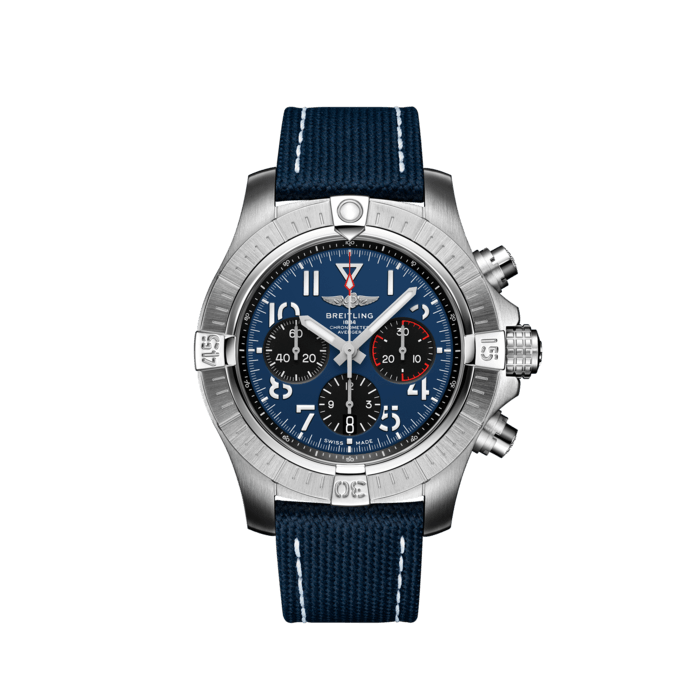 Breitling Avenger B01 Chronograph 45 Blue Dial Blue Nylon Strap Watch for Men - AB01821A1C1X1 Buy Now By Breitling