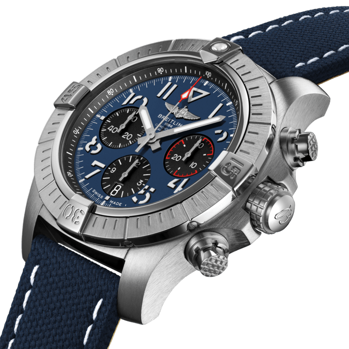 Breitling Avenger B01 Chronograph 45 Blue Dial Blue Nylon Strap Watch for Men - AB01821A1C1X1 Buy Now By Breitling