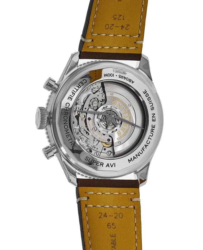 Breitling Super Avi B04 Chronograph GMT 46 Curtiss Warhawk Green Dial Brown Leather Strap Watch for Men - AB04452A1L1X1 Buy Now By Breitling