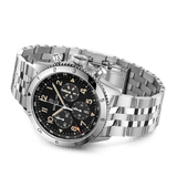 Breitling Super Avi B04 Chronograph GMT 46 P-51 Mustang Black Dial Silver Steel Strap Watch for Men - AB04453A1B1A1 Buy Now By Breitling